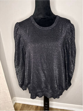 Liz Claiborne Black Sparkly Sweater 1X